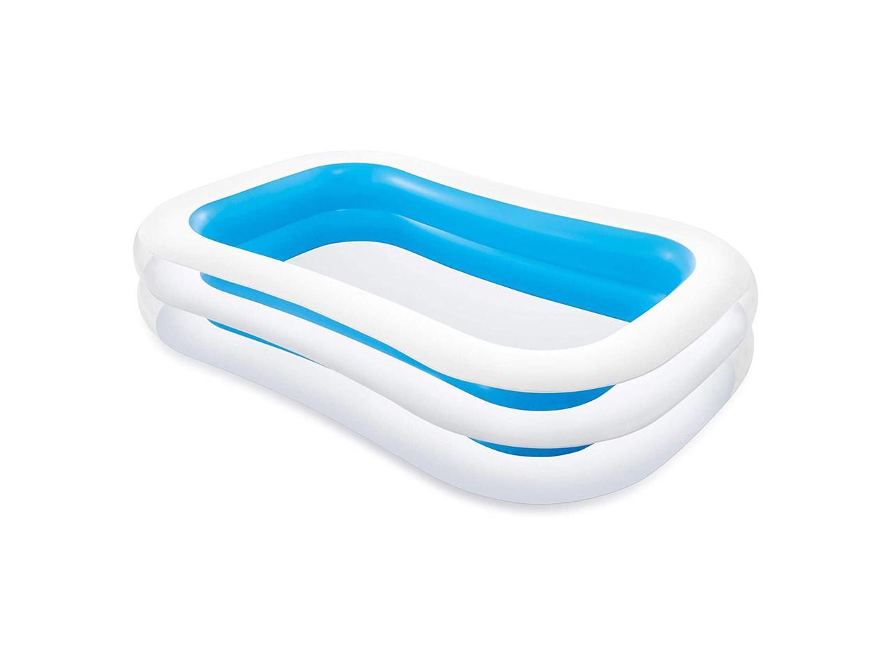 Intex Inflatable 8.5' x 5.75' Swim Center Family Pool for 2-3 Kids, Blue & White 5