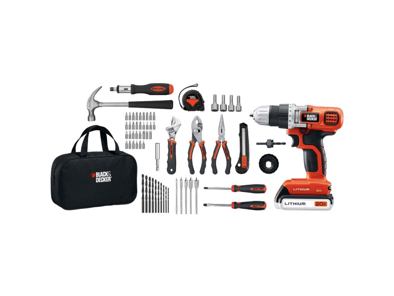 Black & Decker LDX120PK 68-Piece 20-Volt Drill and Project Kit 5