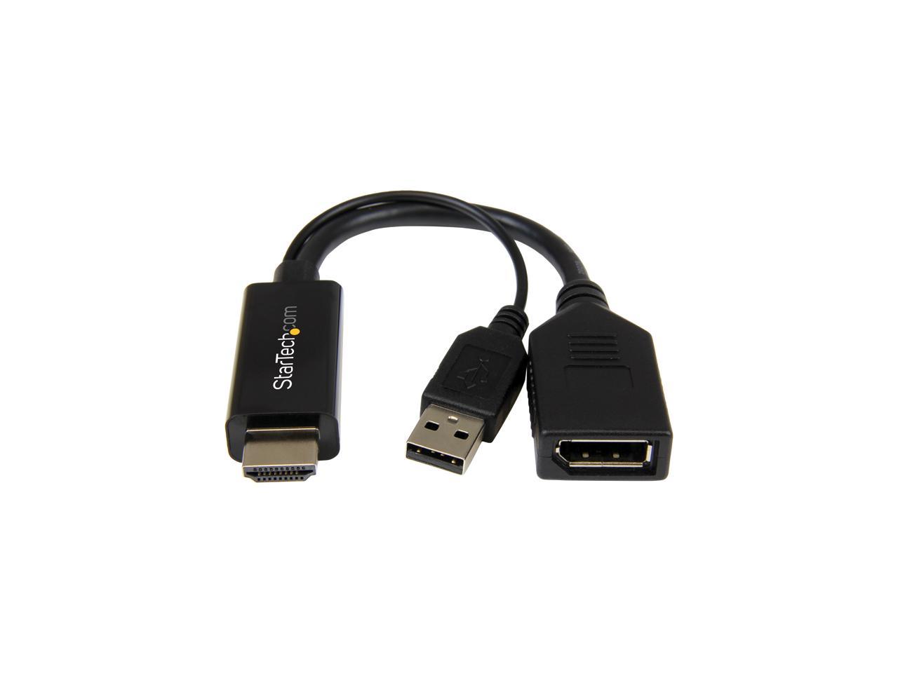 StarTech.com HD2DP HDMI to DisplayPort Converter - HDMI to DP Adapter with USB Power - 4K 1