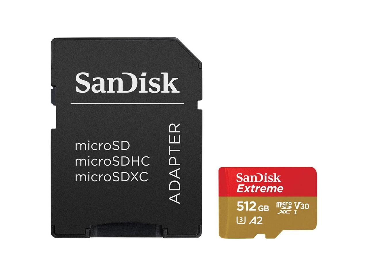 SanDisk Extreme 512 GB Class 3/UHS-I (U3) V30 microSDXC - 190 MB/s Read - 130 MB/s Write - 10 Year Warranty - Lifetime Warranty 2