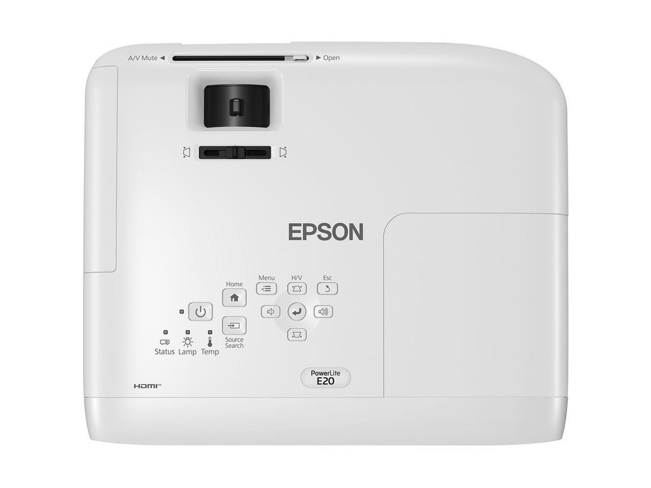 Epson PowerLite E20 XGA 3LCD Classroom Projector 3400 lumens, V11H981020 4