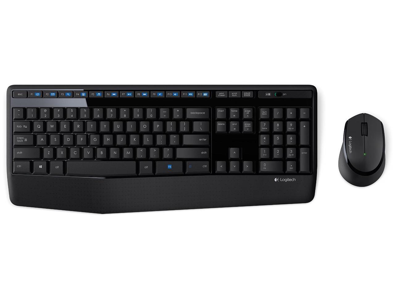 Logitech MK345 Wireless Combo Full-Sized Keyboard with Palm Rest and Comfortable Right-Handed Mouse, 2.4 GHz Wireless USB Receiver, Compatible with PC, Laptop 3