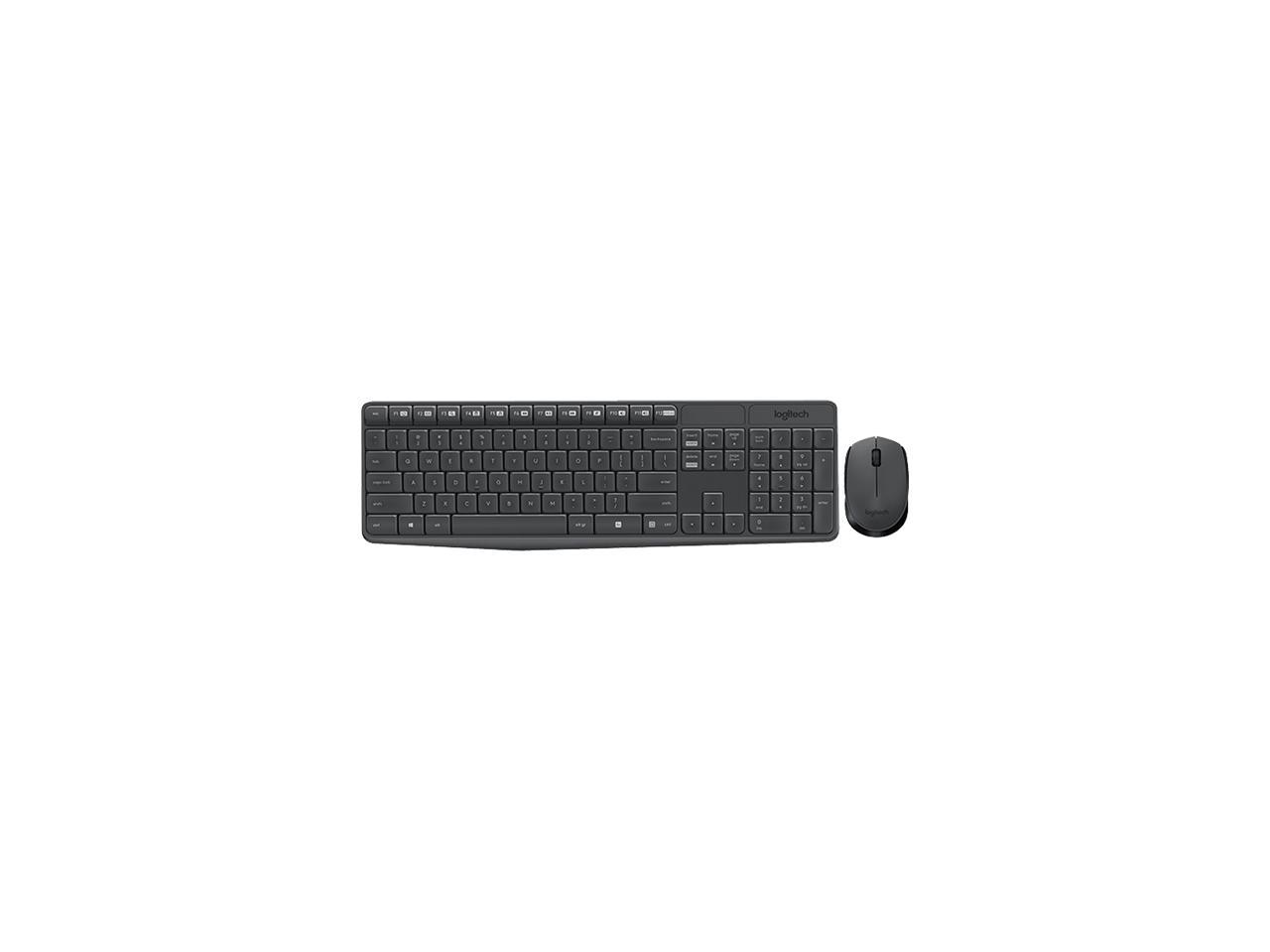 Logitech MK235 Wireless Keyboard and Mouse Combo for Windows, 2.4 GHz Wireless Unifying USB Receiver, 15 FN Keys, Long Battery Life, Compatible with PC, Laptop 2