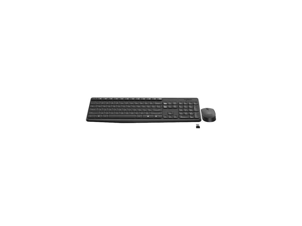 Logitech MK235 Wireless Keyboard and Mouse Combo for Windows, 2.4 GHz Wireless Unifying USB Receiver, 15 FN Keys, Long Battery Life, Compatible with PC, Laptop 3