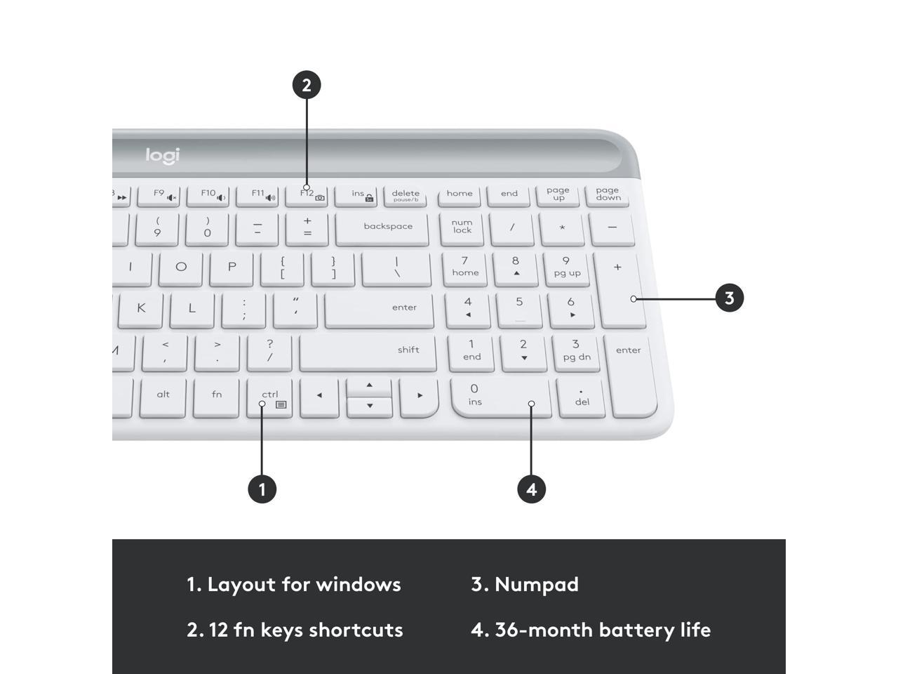 MK470 WRLS SLIM KB COMBO WHITE 5