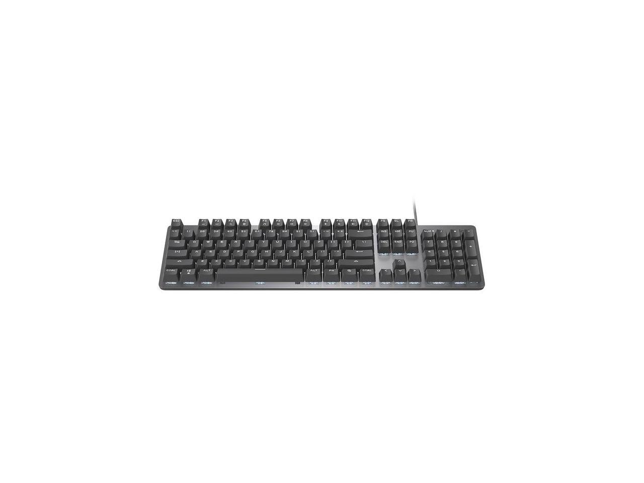 Logitech K845 Mechanical Illuminated Keyboard, Mechanical Switches, Strong Adjustable Tilt Legs, Full Size, Aluminum Top Case, 104 Keys, USB Corded, Windows (TTC Brown Switches) 1