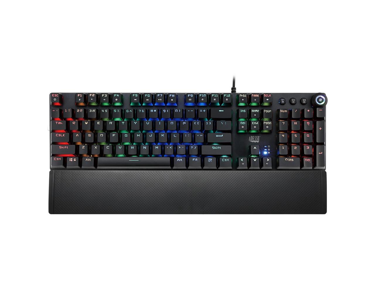 Adesso Rgb Programmable Mechanical Gaming Keyboard With Detachable Magnetic Palmrest 2