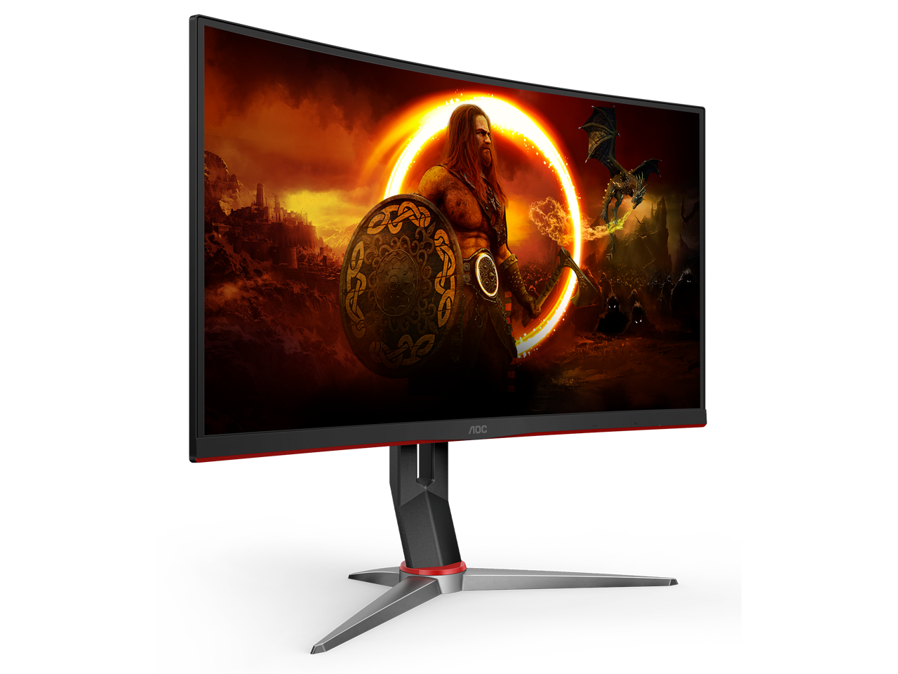 AOC 27" Curved Frameless Ultra-Fast Gaming Monitor, FHD 1080p, 0.5ms 240Hz, FreeSync, HDMI/DP/VGA, Height Adjustable, 3-Year Zero Dead Pixel Guarantee, Black, 27" FHD Curved (C27G2Z) 2