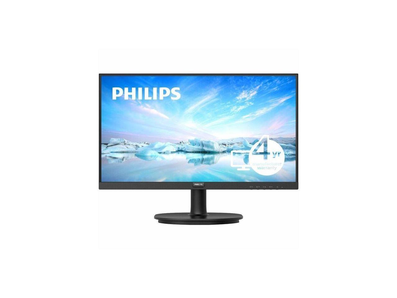 Philips V-line 221V8L 22" Class Full HD LED Monitor - 16:9 - Textured Black - 21.5" Viewable - Vertical Alignment (VA) - WLED Backlight - 1920 x 1080 - 16.7 Million Colors - Adaptive Sync - 1