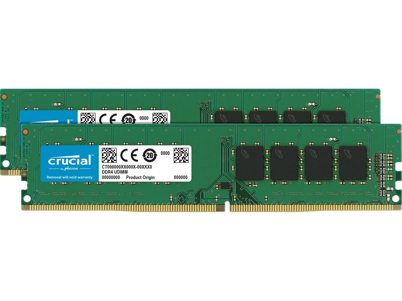 Crucial 16GB (2x 8GB) DDR4 2400 MHz PC RAM 288-pin DIMM Memory Kit CT2K8G4DFS824A 1