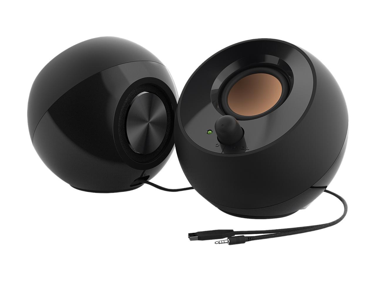 Creative Pebble 2.0 USB-Powered Desktop Speakers with Far-Field Drivers and Passive Radiators for Pcs and Laptops (Black) 2