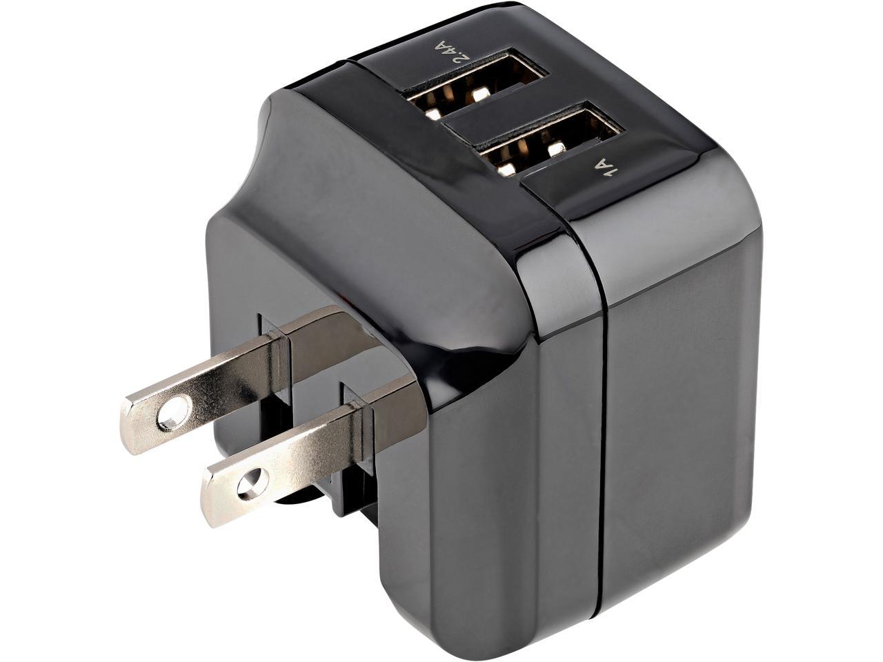 StarTech 2 Port 17W USB Wall Charger USB2PACUBK 1