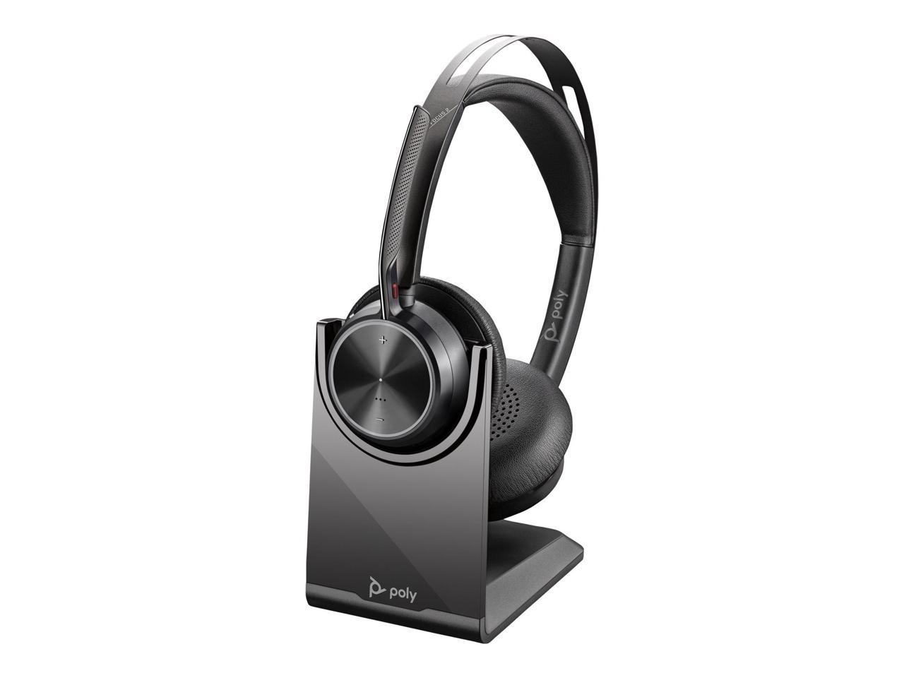 Poly Voyager Focus 2 USB-C with charge stand Headset - Siri, Google Assistant - Stereo - USB Type C, Micro USB - Wired/Wireless - Bluetooth - 164 ft - 20 Hz - 20 kHz - On-ear - Binaural - Ear-cup - 4. 1