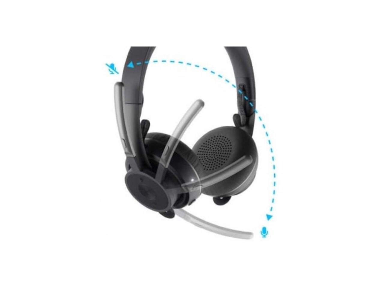 Logitech Zone 900 Headset - Stereo - USB Type A - Wireless - Bluetooth - 98.4 ft - 30 Hz - 13 kHz - Over-the-head - Binaural - Ear-cup - MEMS Technology, Omni-directional, Noise Cancelling Microphone 4