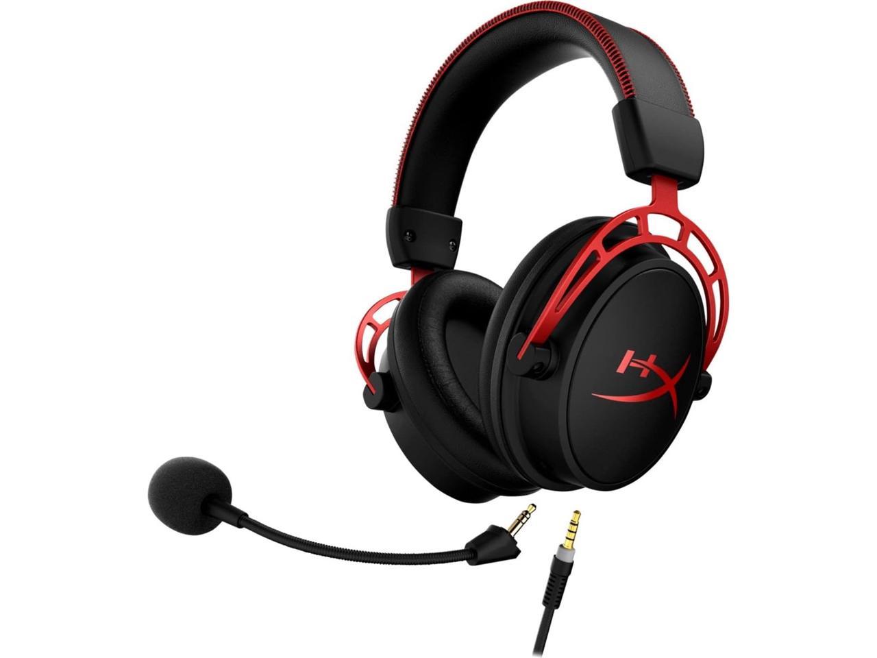 HyperX Cloud Alpha - Gaming Headset, Dual Chamber Drivers, Legendary Comfort, Aluminum Frame, Detachable Microphone, Works on PC, PS4, PS5, Xbox One/ Series X|S, Nintendo Switch and Mobile – Red 4