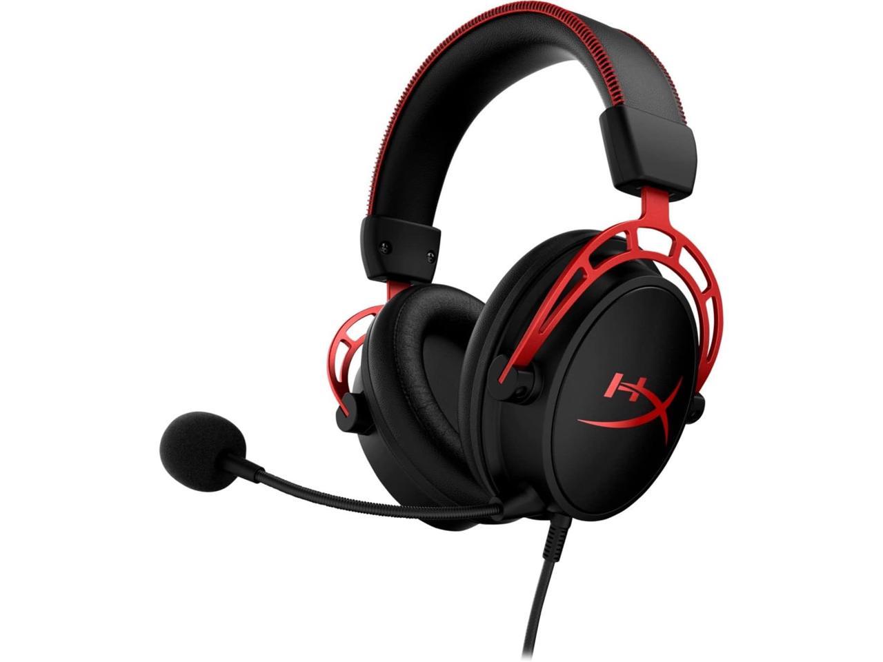 HyperX Cloud Alpha - Gaming Headset, Dual Chamber Drivers, Legendary Comfort, Aluminum Frame, Detachable Microphone, Works on PC, PS4, PS5, Xbox One/ Series X|S, Nintendo Switch and Mobile – Red 1