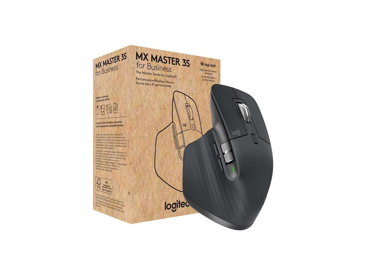 Logitech MX Master 3S for Business - Full-size Mouse - Darkfield - Wireless - Bluetooth - Yes - Graphite - USB Type A - 8000 dpi - Scroll Wheel - 7 Button(s) - Right-handed Only 2