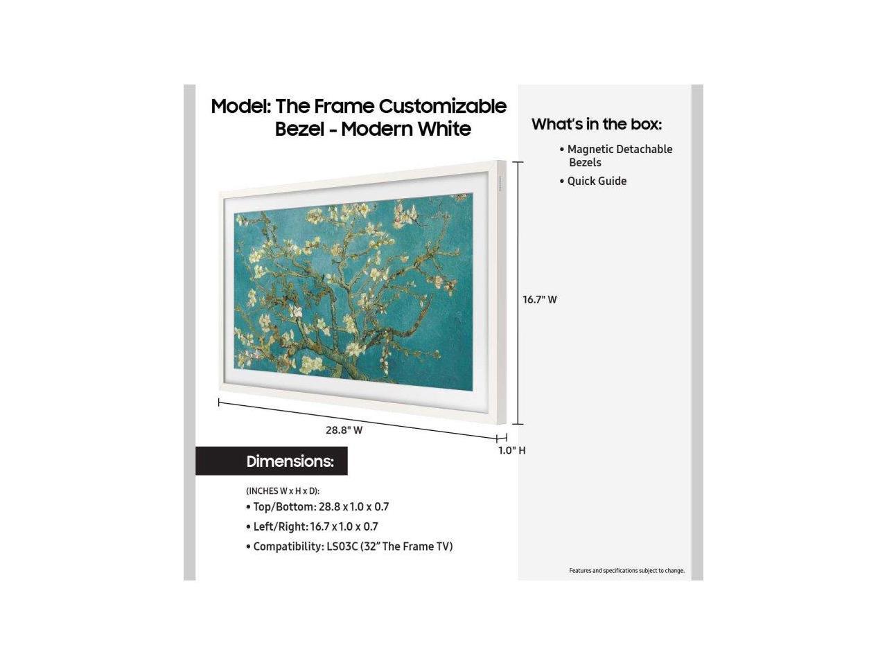 Samsung (2023) 32" The Frame Customizable Bezel In Modern White - VG-SCFC32TWBZA 5