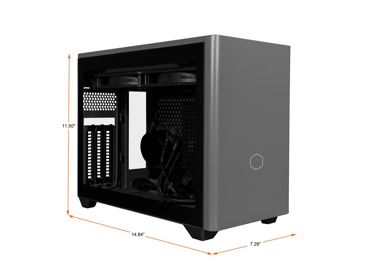 Cooler Master NR200P MAX Small Form Factor with Custom 280mm AIO, 850W SFX Gold PSU, Premium PCIe Gen4 Riser, Tempered Glass or Vented Panel Option 2