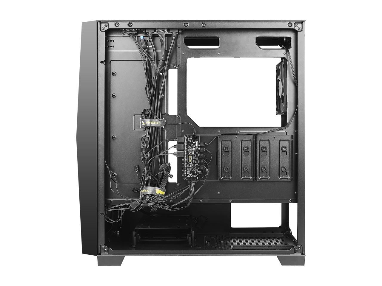 Antec Dark League DF800 FLUX, FLUX Platform, 5 x 120 mm Fans Included, ARGB & PWM Fan Controller, Tempered Glass Side Panel, Geometrical Mesh Front, Mid-Tower ATX Gaming Case 4