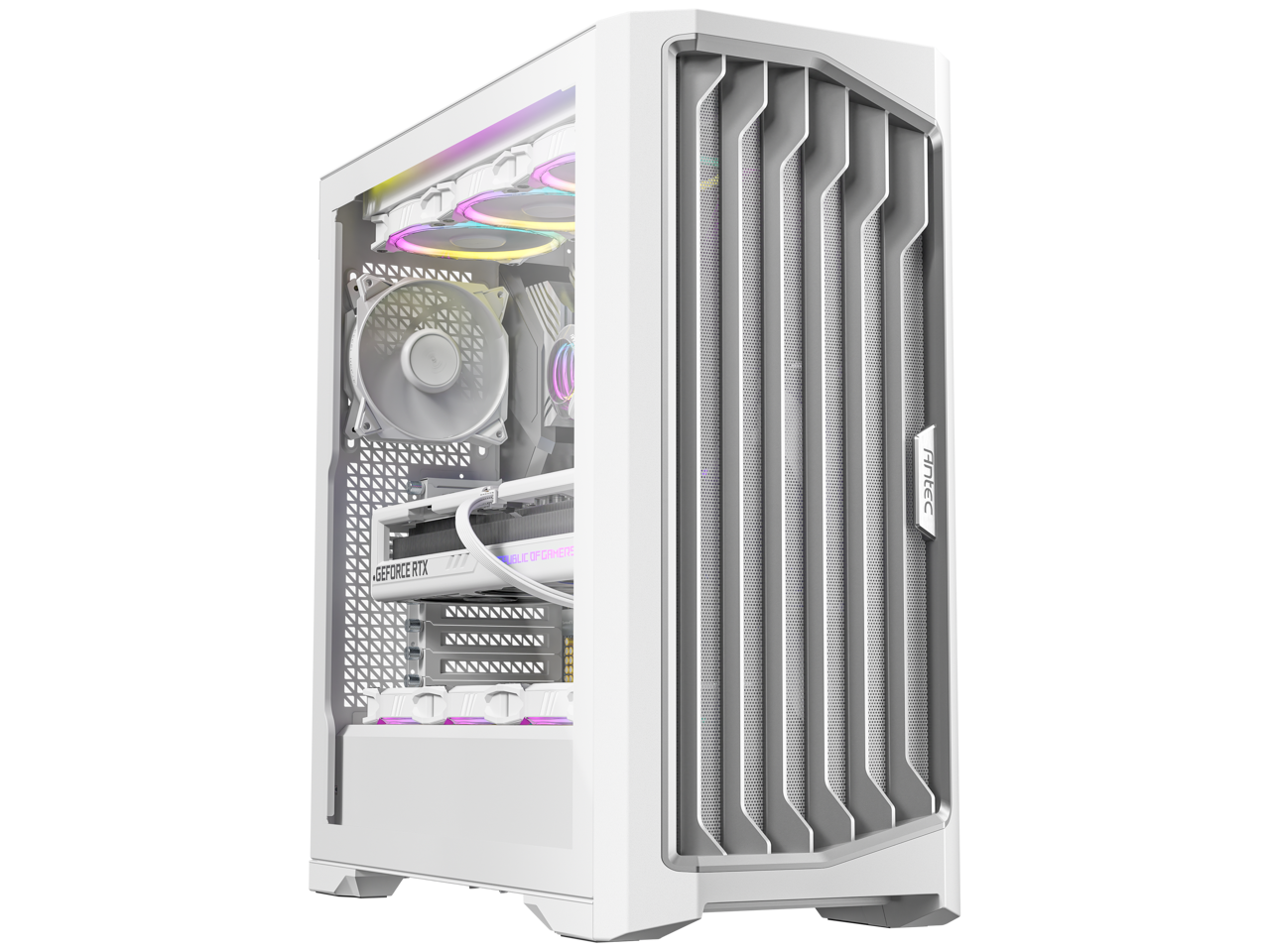 Antec Performance 1 FT White, RTX 40 Series GPU Support, Temp. Display, 4 x Storm T3 PWM Fans, Type-C Ready, Dual Tempered Glass Side Panels, Mesh Front Panel, Full-Tower E-ATX PC Case 1