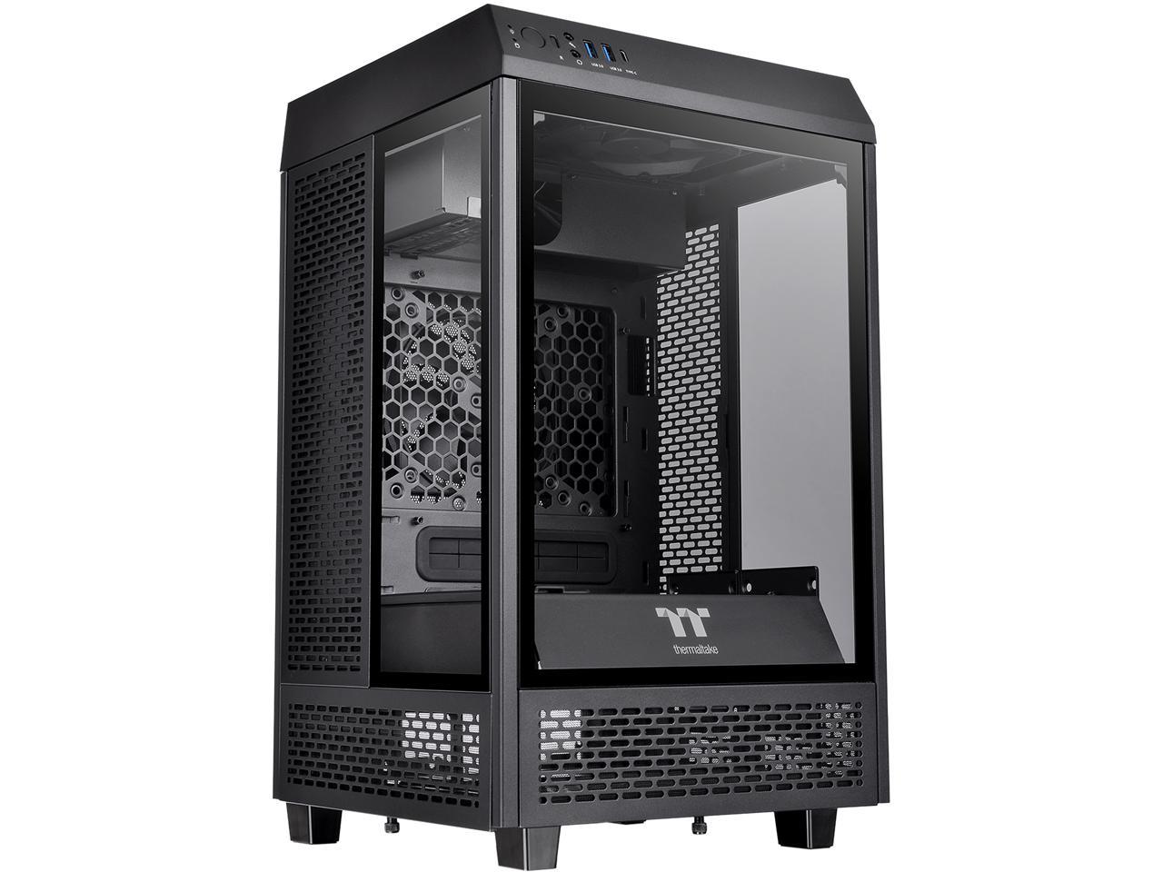 Thermaltake Tower 100 Black Edition CA-1R3-00S1WN-00 Black Steel / Tempered Glass Mini Tower Computer Case 1