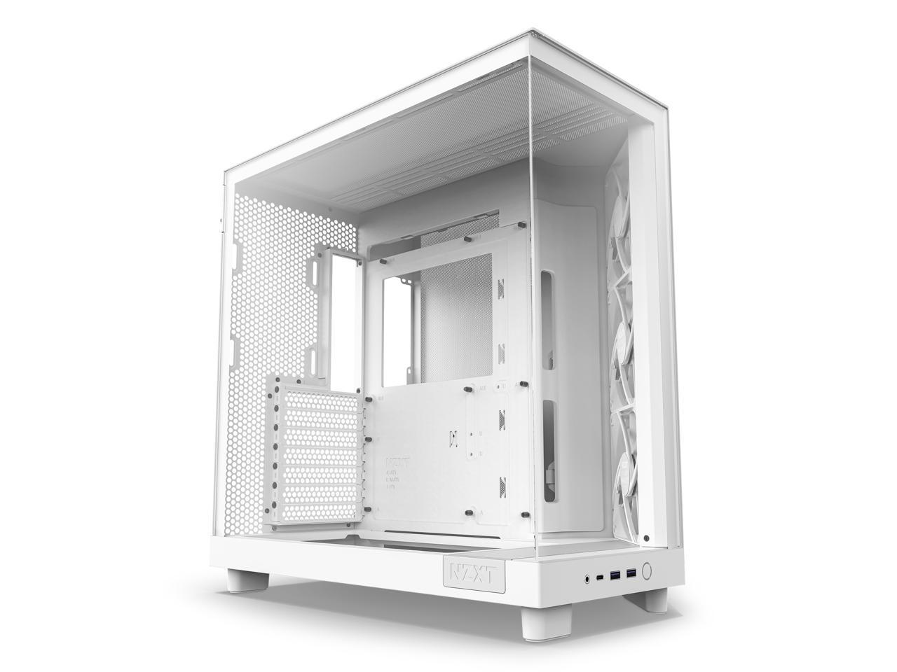 NZXT H6 FLOW Compact Dual-Chamber Mid-Tower Airflow Case, White, CC-H61FW-01 1