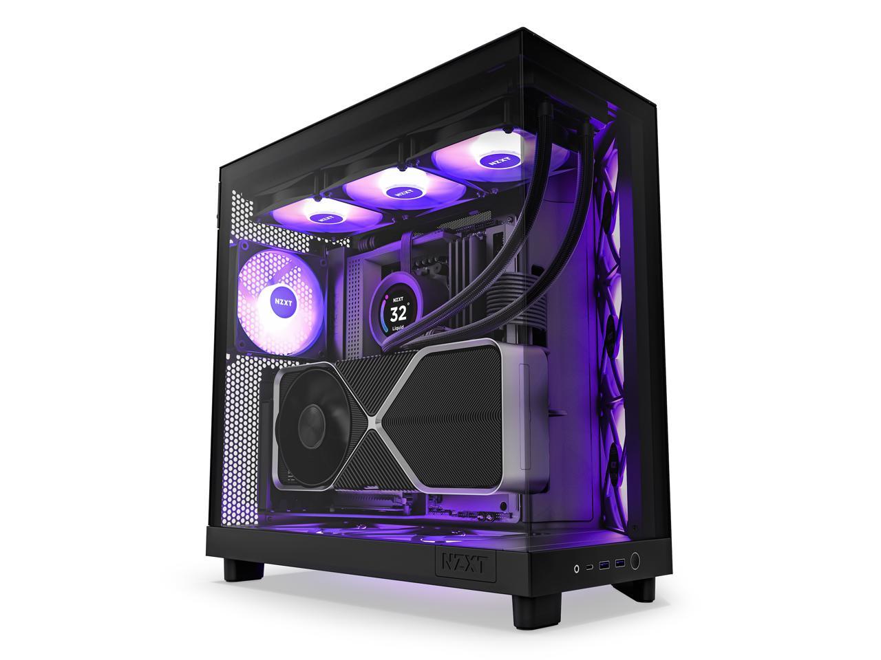 NZXT H6 FLOW RGB Compact Dual-Chamber Mid-Tower Airflow Case, Black, CC-H61FB-R1 1