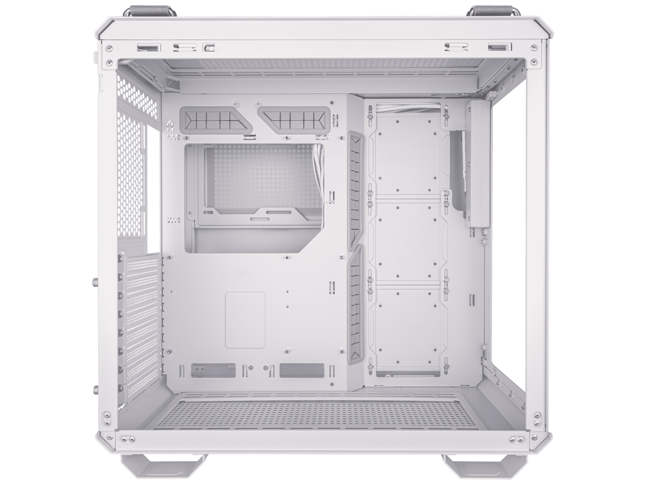 ASUS TUF Gaming GT502 White ATX Mid-Tower Computer Case with Front Panel RGB Button, USB 3.2 Type-C and 2x USB 3.0 Ports, 2- way Graphic Card Mounting Orientation Compatible, 360mm and 280mm Radiator 2