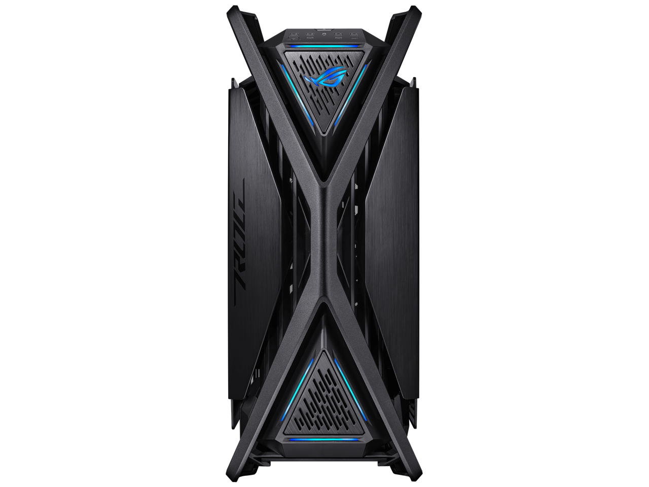 ASUS ROG Hyperion GR701 EATX full-tower computer case with semi-open structure, tool-free side panels, supports up to 2 x 420mm radiators, built-in graphics card holder,2x front panel Type-C 2