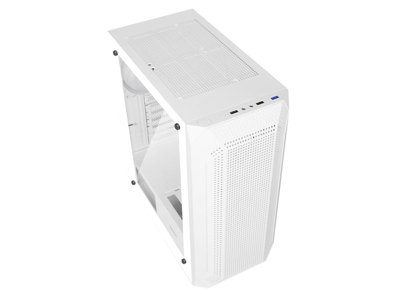 SAMA SAMA-Z4 White Steel / Tempered Glass ATX Mid Tower Computer Case w/ 4 x 120mm ARGB LED Fans (Pre-Installed) 4