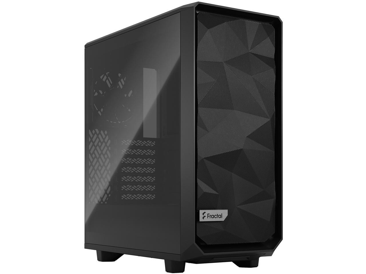 Fractal Design Meshify 2 Compact Black ATX Flexible High-Airflow Light Tinted Tempered Glass Window Mid Tower Computer Case 1