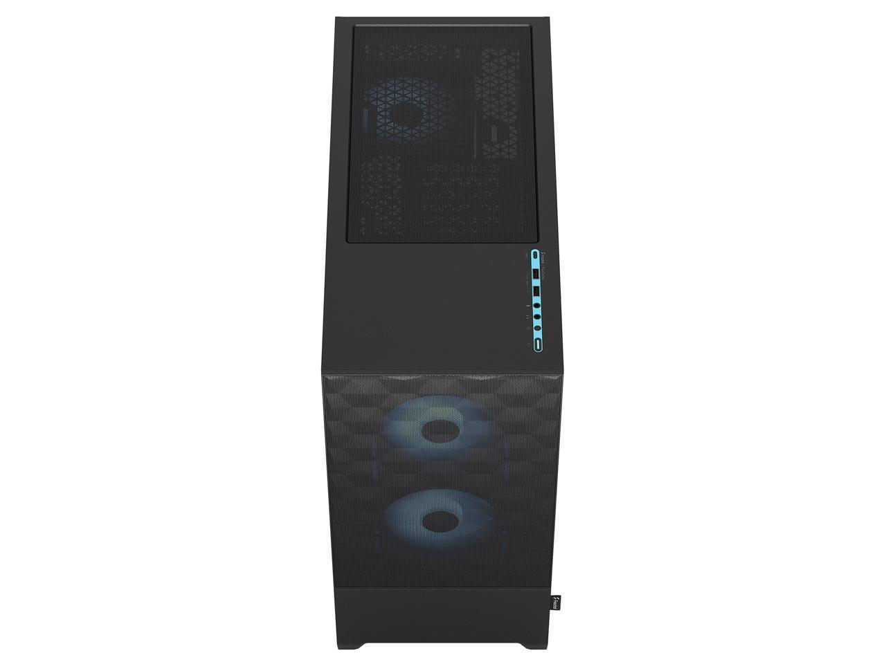 Fractal Design Pop Air RGB Black Cyan Core TG ATX High-Airflow Clear Tempered Glass Window Mid Tower Computer Case 4