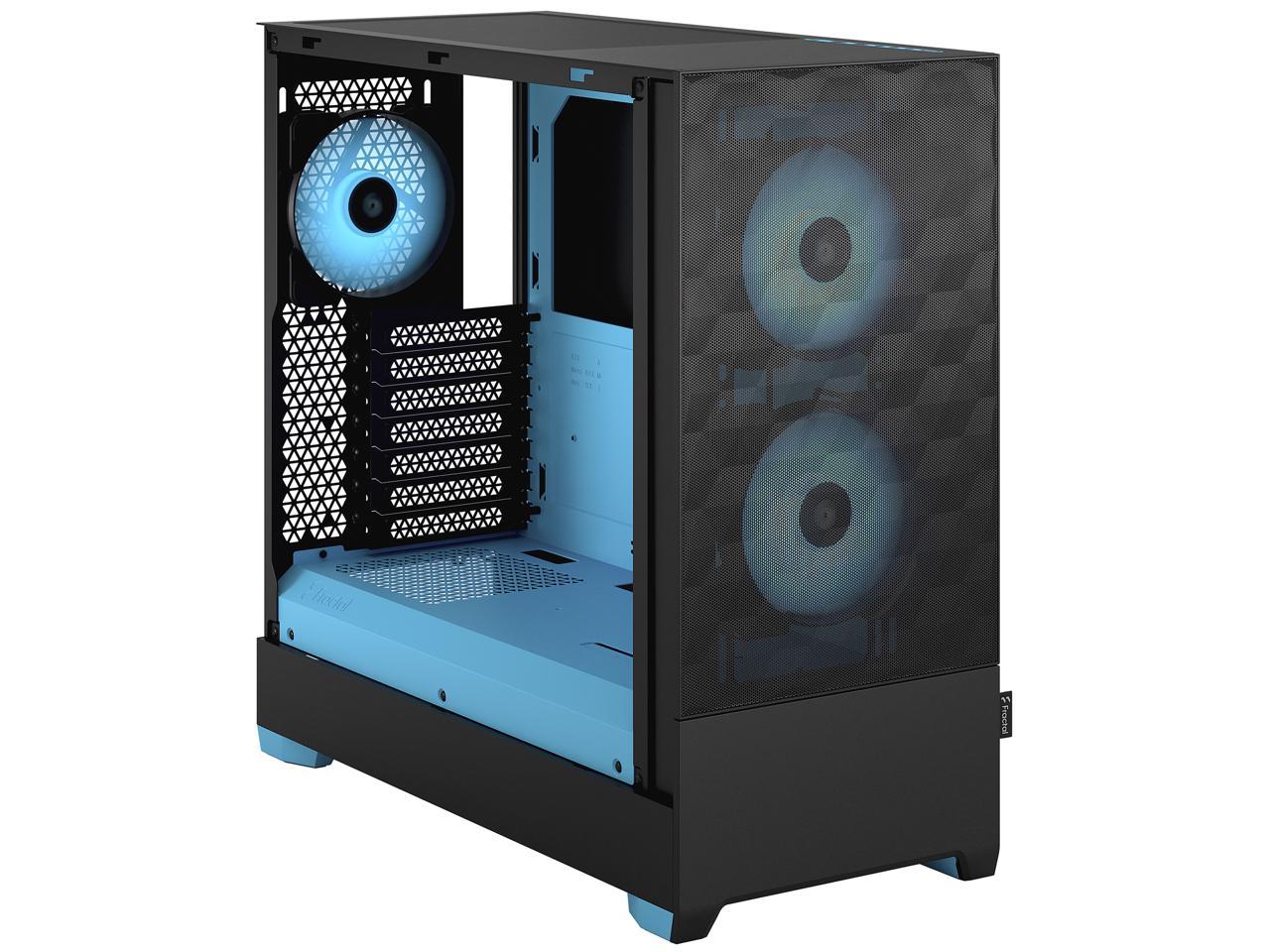 Fractal Design Pop Air RGB Black Cyan Core TG ATX High-Airflow Clear Tempered Glass Window Mid Tower Computer Case 5