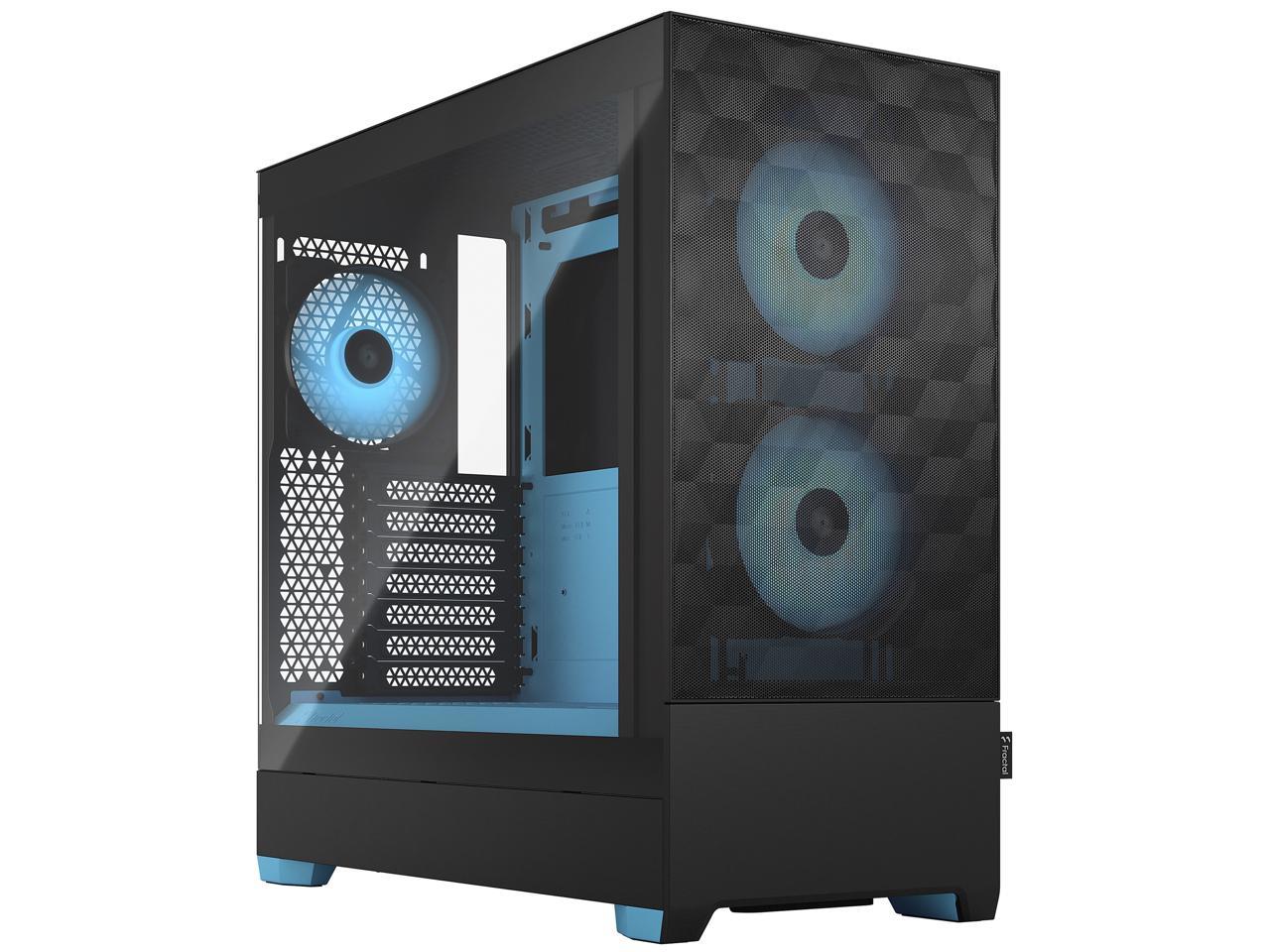 Fractal Design Pop Air RGB Black Cyan Core TG ATX High-Airflow Clear Tempered Glass Window Mid Tower Computer Case 1