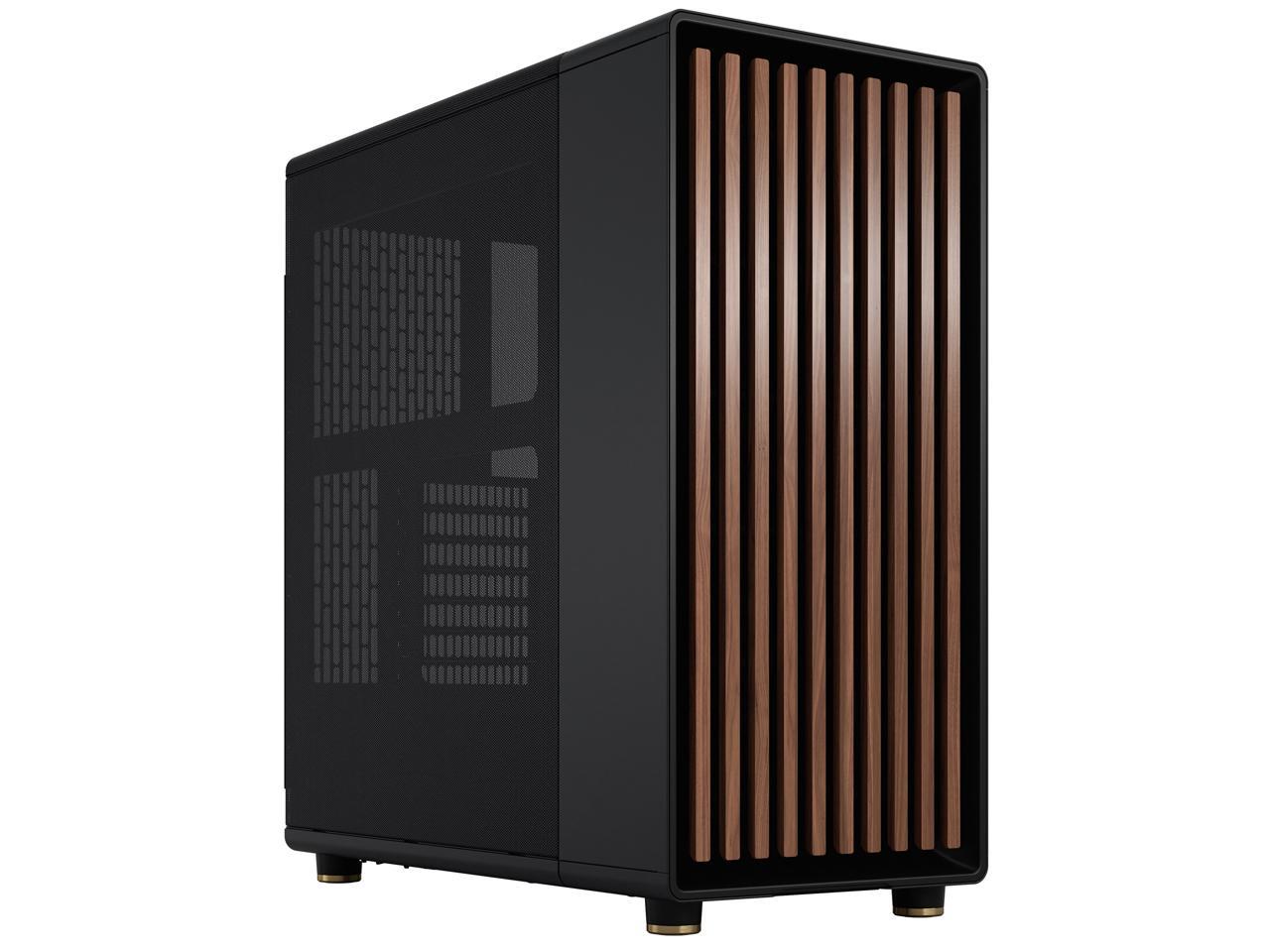 Fractal Design North ATX mATX Mid Tower PC Case - Charcoal Black Chassis with Walnut Front and Mesh Side Panel 1