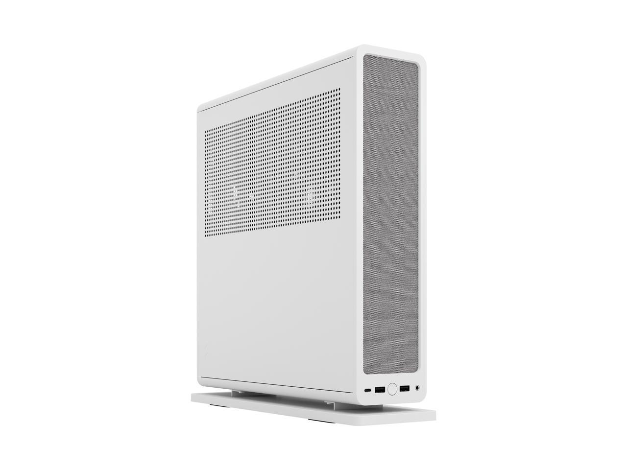 Fractal Design Ridge White Mini-ITX Slim Small Form Factor Console PC Case with PCIe 4.0 Riser 1