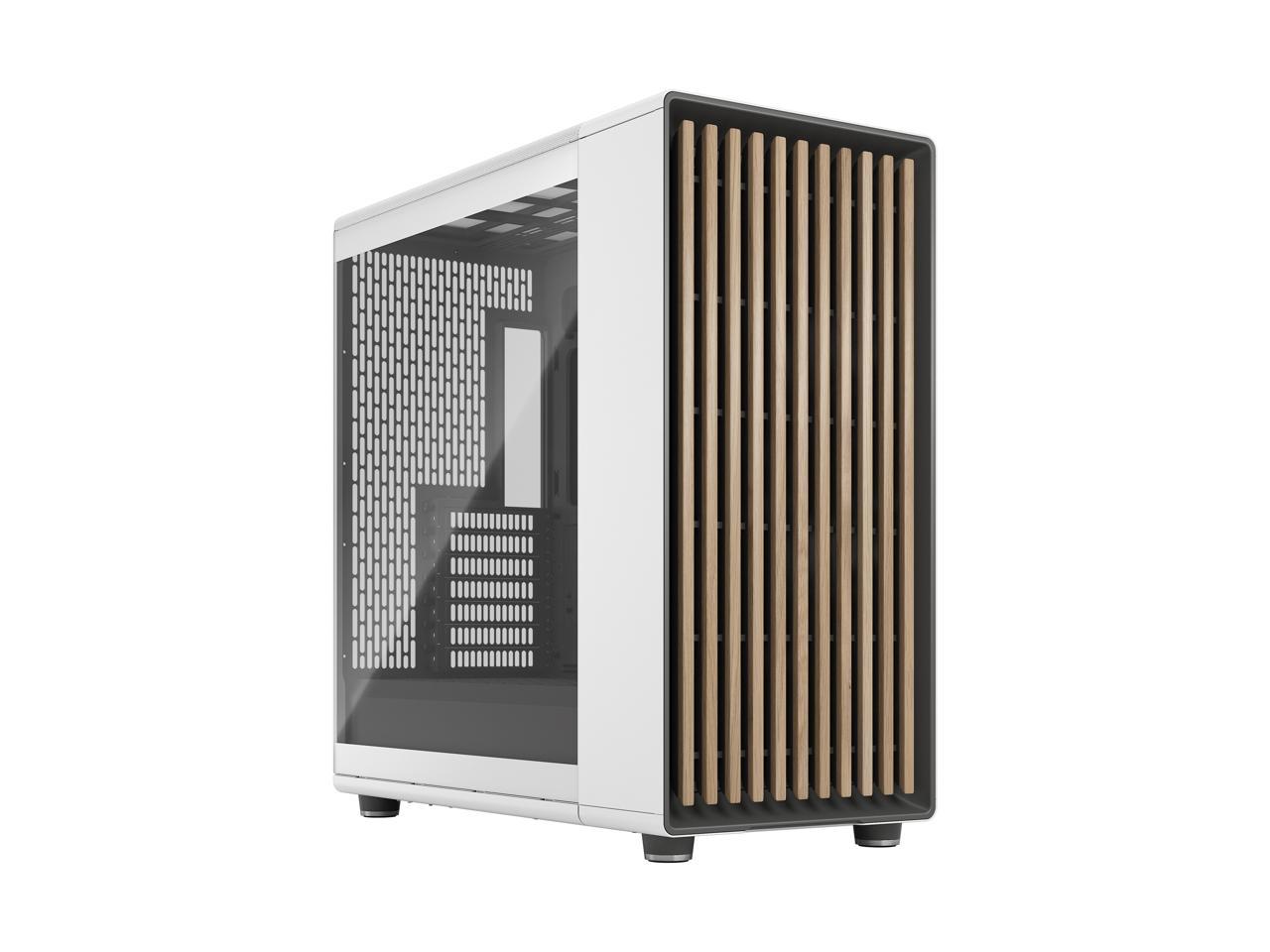 Fractal Design North XL ATX mATX Mid Tower PC Case - Chalk White Chassis with Oak Front and Clear TG Side Panel - FD-C-NOR1X-04 1