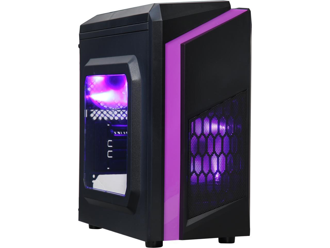 DIYPC DIY-F2-P Black / Purple SPCC Micro ATX Mini Tower Computer Case 1