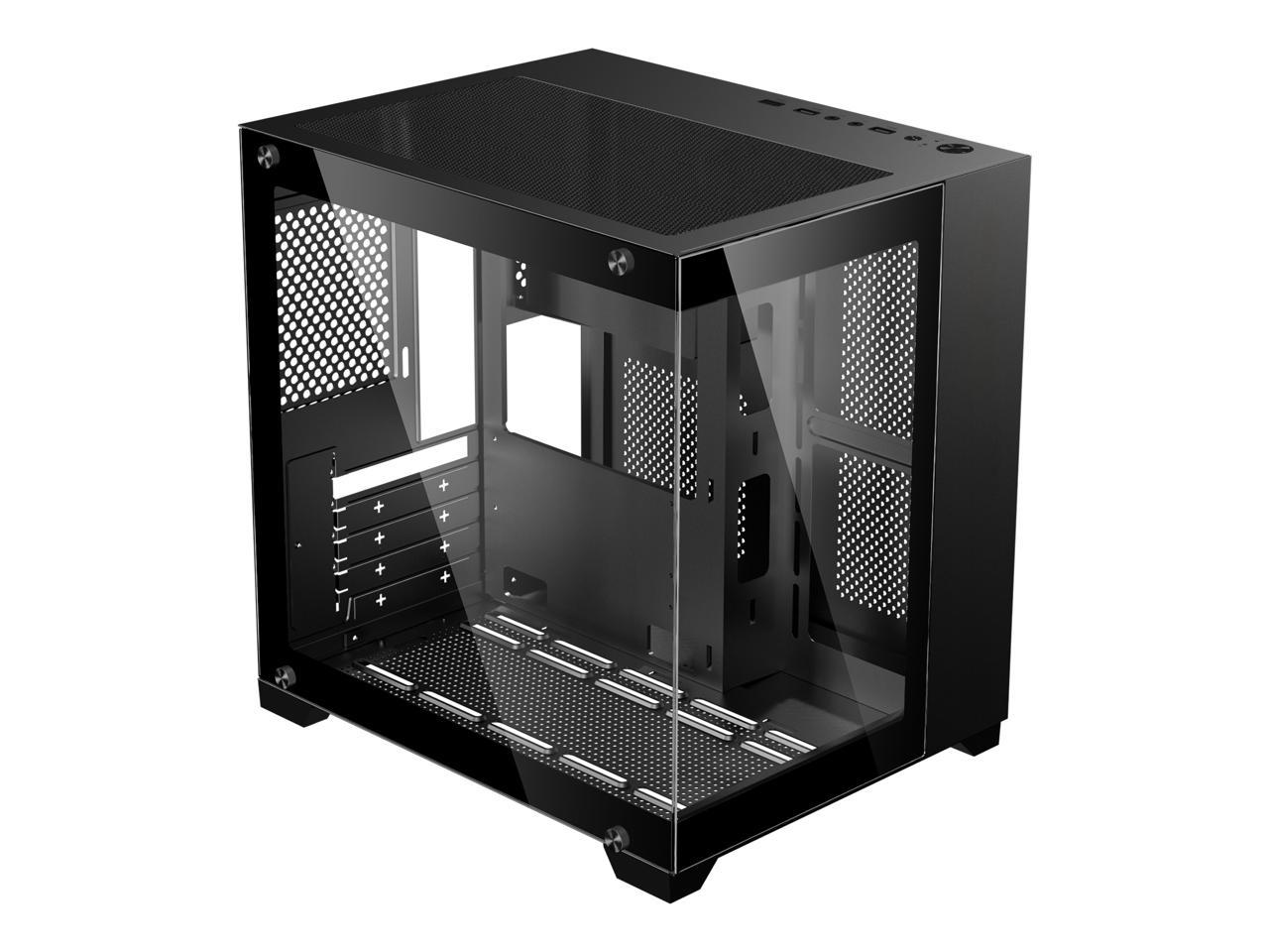 DIYPC DIY-CUBE01-BK Black USB3.0 Tempered Glass Micro ATX Gaming Computer Case w/ Dual Tempered Glass Panel. Fans Not Included 2