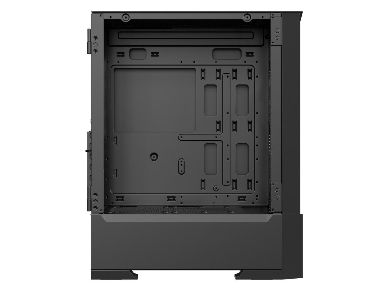 DIYPC Rainbow-Flash-F1-B Black USB 3.0 Steel / Tempered Glass ATX Mid Tower Computer Case, 4 x 120mm Autoflow Rainbow LED Fans (Pre-Installed) 5