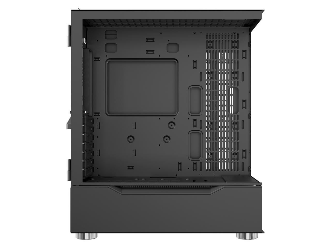 DIYPC ARGB-Q18-BK Black USB3.0 ATX Mid Tower Gaming Computer Case w/ Dual Tempered Glass Panel and 4 x ARGB 120mm Fans (Pre-Installed) 4