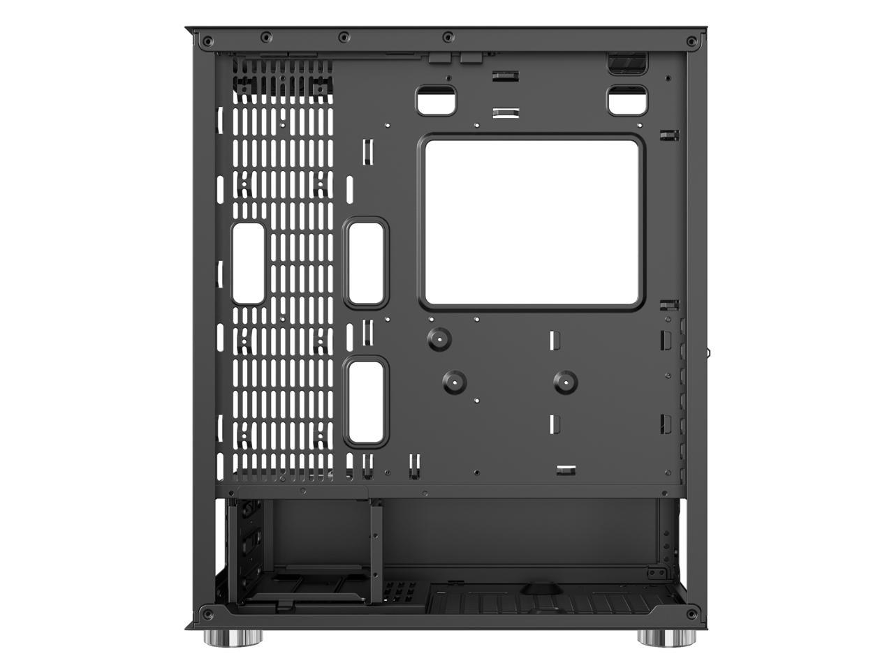 DIYPC ARGB-Q18-BK Black USB3.0 ATX Mid Tower Gaming Computer Case w/ Dual Tempered Glass Panel and 4 x ARGB 120mm Fans (Pre-Installed) 5