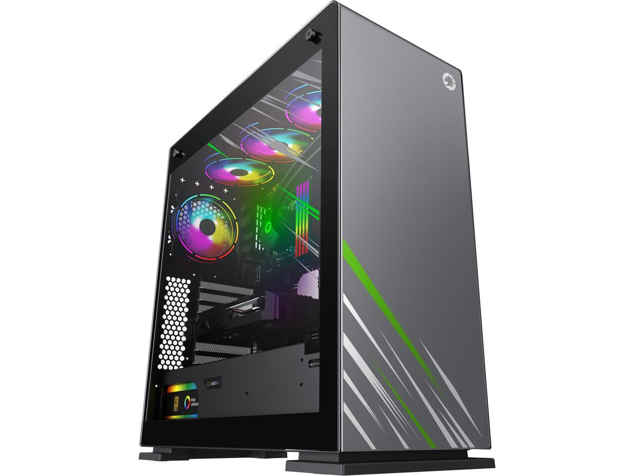 GAMEMAX Vega Pro Black / Grey Steel / Tempered Glass ATX Full Tower Computer Case 1