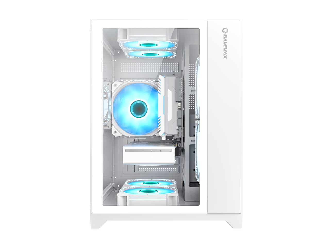 GAMEMAX INFINITY MINI White Tempered Glass USB3.0 PC Case-Supports Flex-ATX/Mini-ITX - Fans Not Included 2