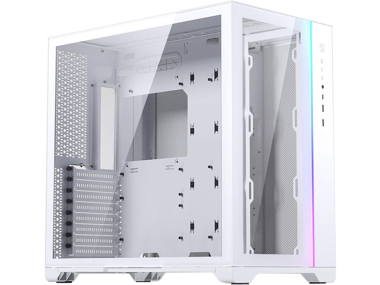 MagniumGear NEO Qube 2, Dual Chamber ATX Mid-tower, Digital-RGB Lighting, Front I/O USB Type C, Tempered Glass Panels, White 1