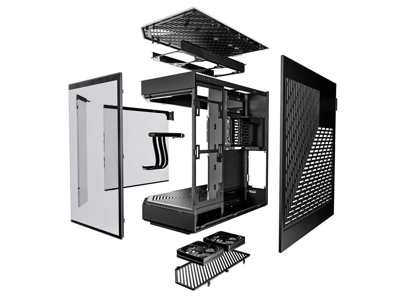 HYTE Y60 Modern Aesthetic Dual Chamber Panoramic Tempered Glass Mid-Tower ATX Computer Gaming Case with PCIe 4.0 Riser Cable Included, Black 5