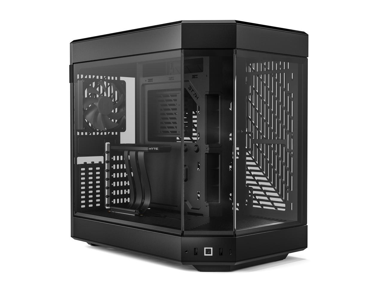 HYTE Y60 Modern Aesthetic Dual Chamber Panoramic Tempered Glass Mid-Tower ATX Computer Gaming Case with PCIe 4.0 Riser Cable Included, Black 1