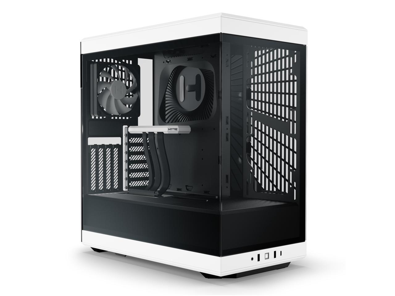 HYTE Y40 Mainstream Vertical GPU Case ATX Mid Tower Gaming Case with PCI Express 4.0 x 16 Riser Cable Included, Black/White 1