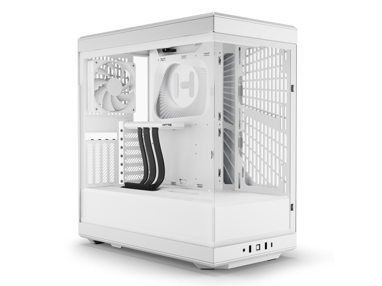 HYTE Y40 Mainstream Vertical GPU Case ATX Mid Tower Gaming Case with PCI Express 4.0 x 16 Riser Cable Included, Snow White 1